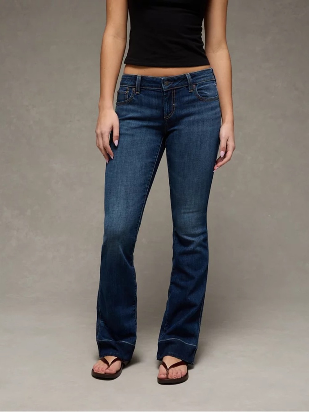 American Eagle Dark wash Super Low-Rise Kick Bootcut Jean - Picture 9 of 11